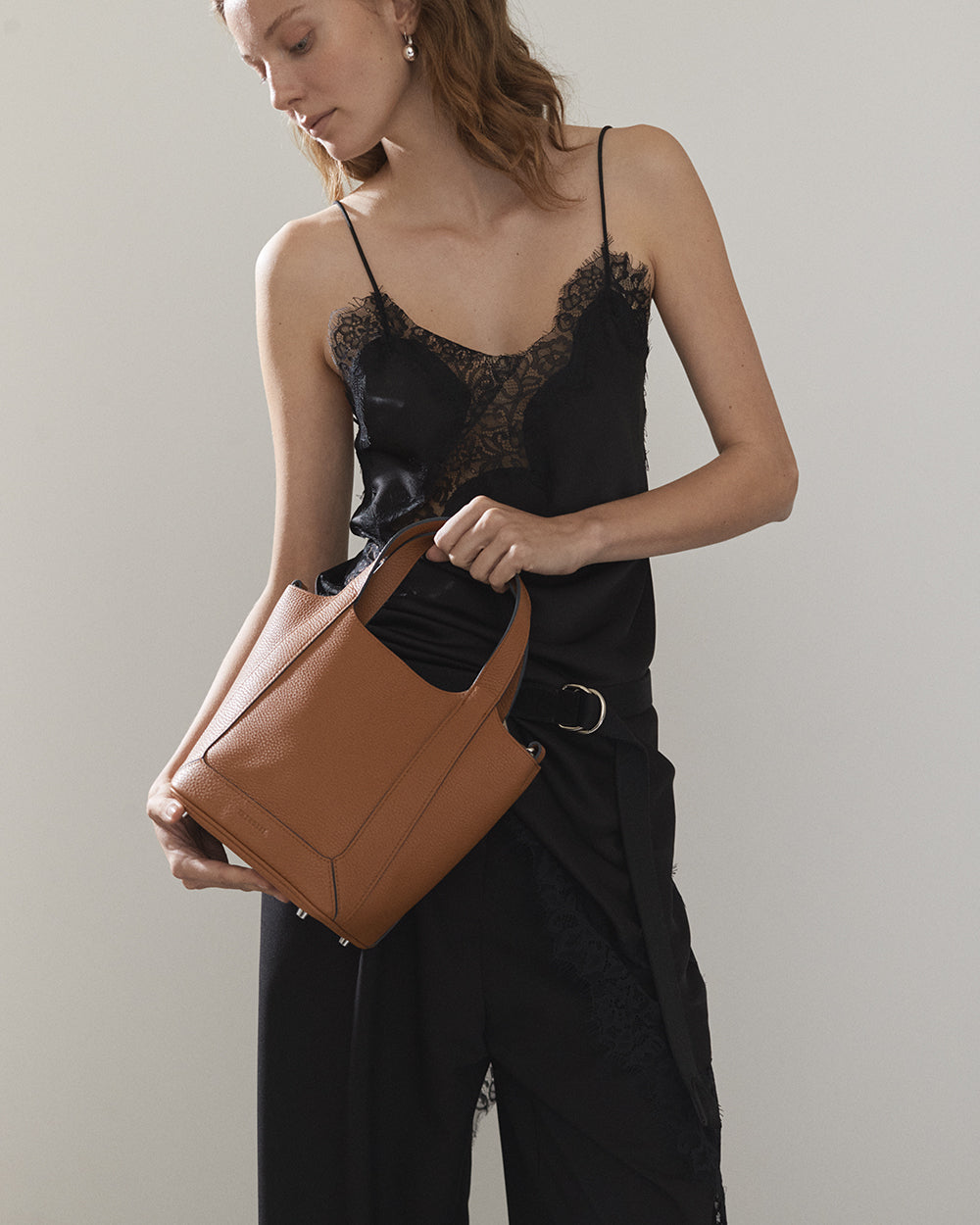 Alexie Tote: Tan Pebbled Leather