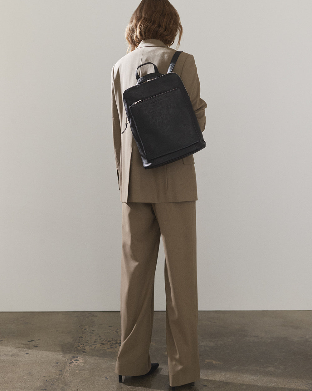 Backpack: Black Pebbled Leather