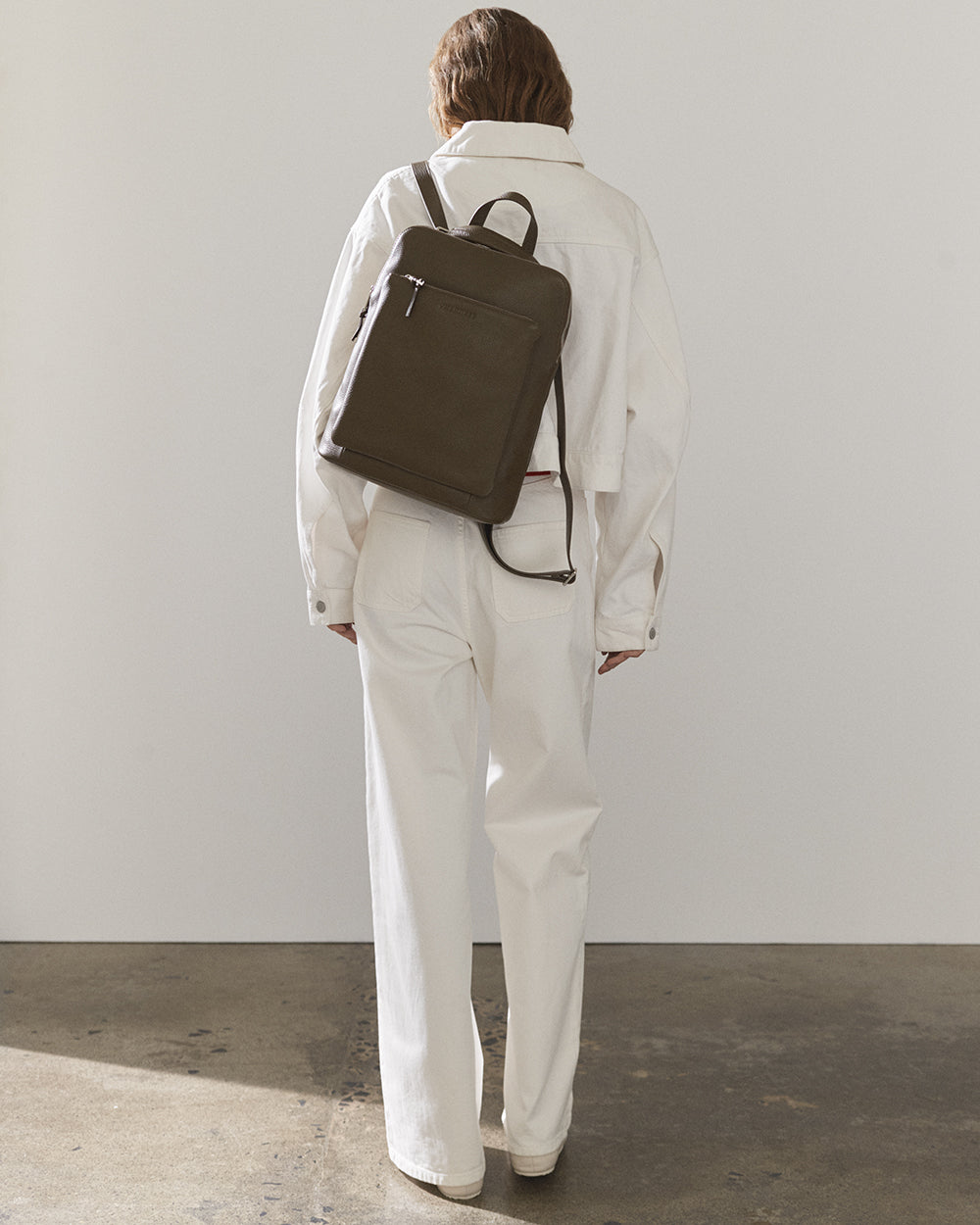 Backpack in Khaki Green leather | The Horse