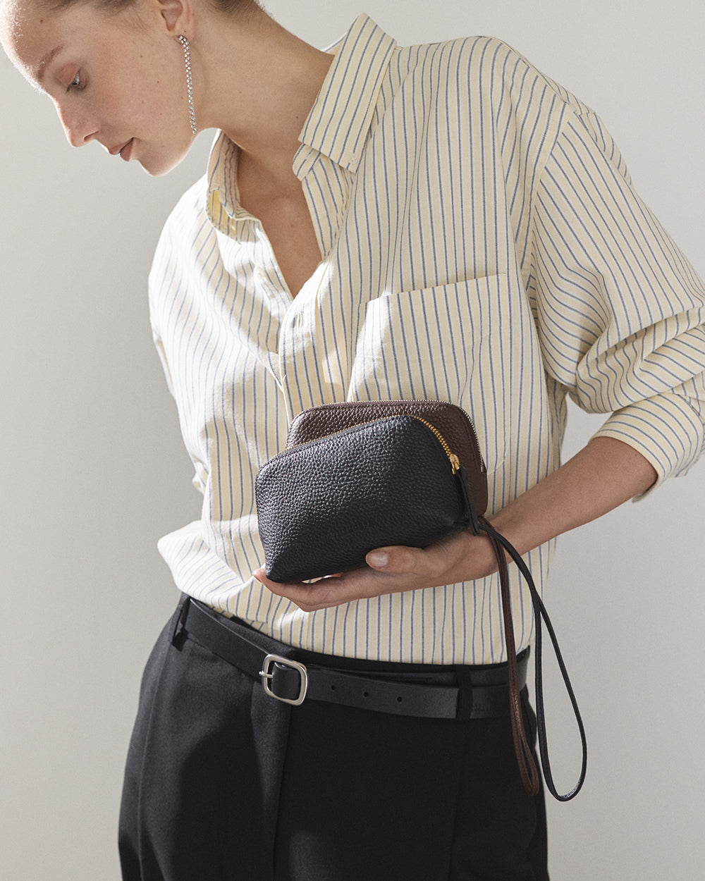 Wrist Pouch: Black with Gold | The Horse