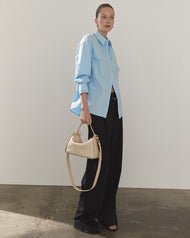 Clementine Bag: Oat Pebbled Leather with Gold