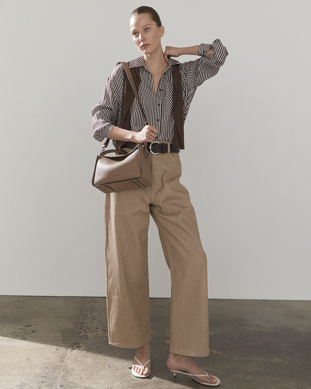 Clementine Bag: Taupe Pebbled Leather