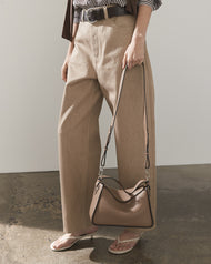 Clementine Bag: Taupe Pebbled Leather