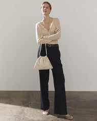 Fin Drawstring Bag: Oat