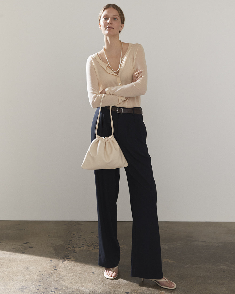 Fin Drawstring Bag: Oat