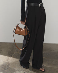 Mini Clementine Bag: Tan Pebbled Leather