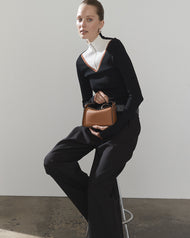 Mini Clementine Bag: Tan Pebbled Leather