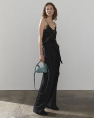 Mini Clementine Bag: Baby Blue Pebbled Leather