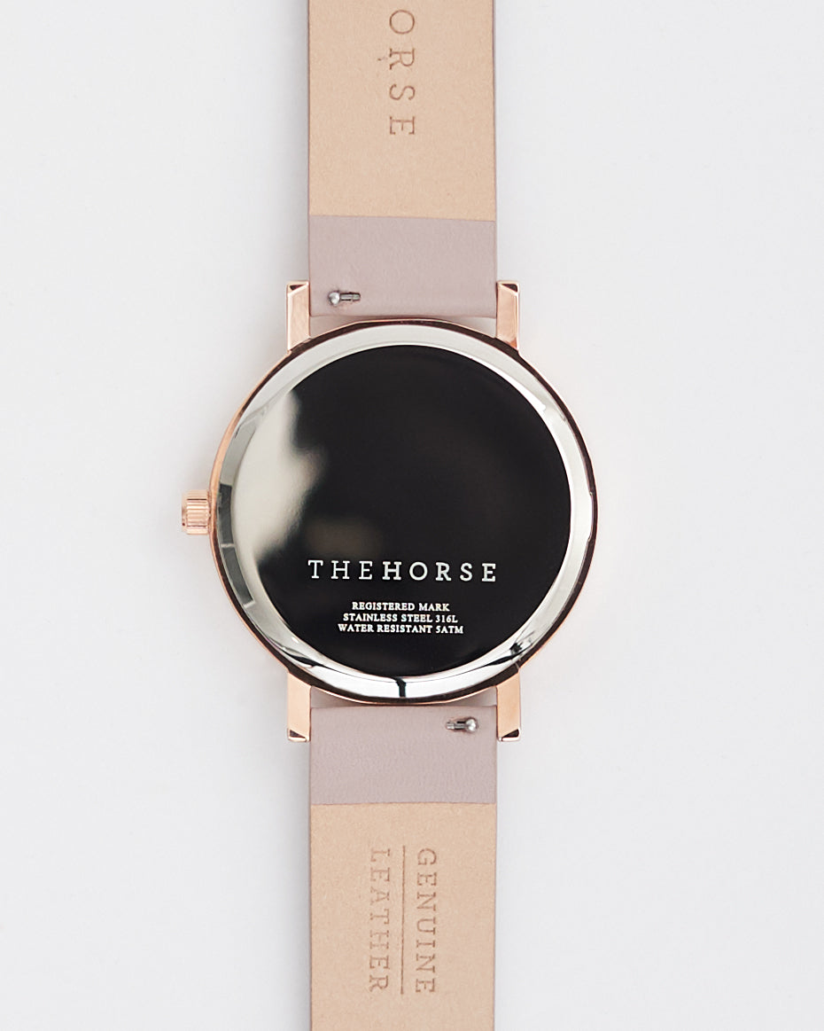 THE HORSE Rose Gold Tan Strap 腕時計 The Original Watch Polished Rose Gold / Blush Leather Strap | The
