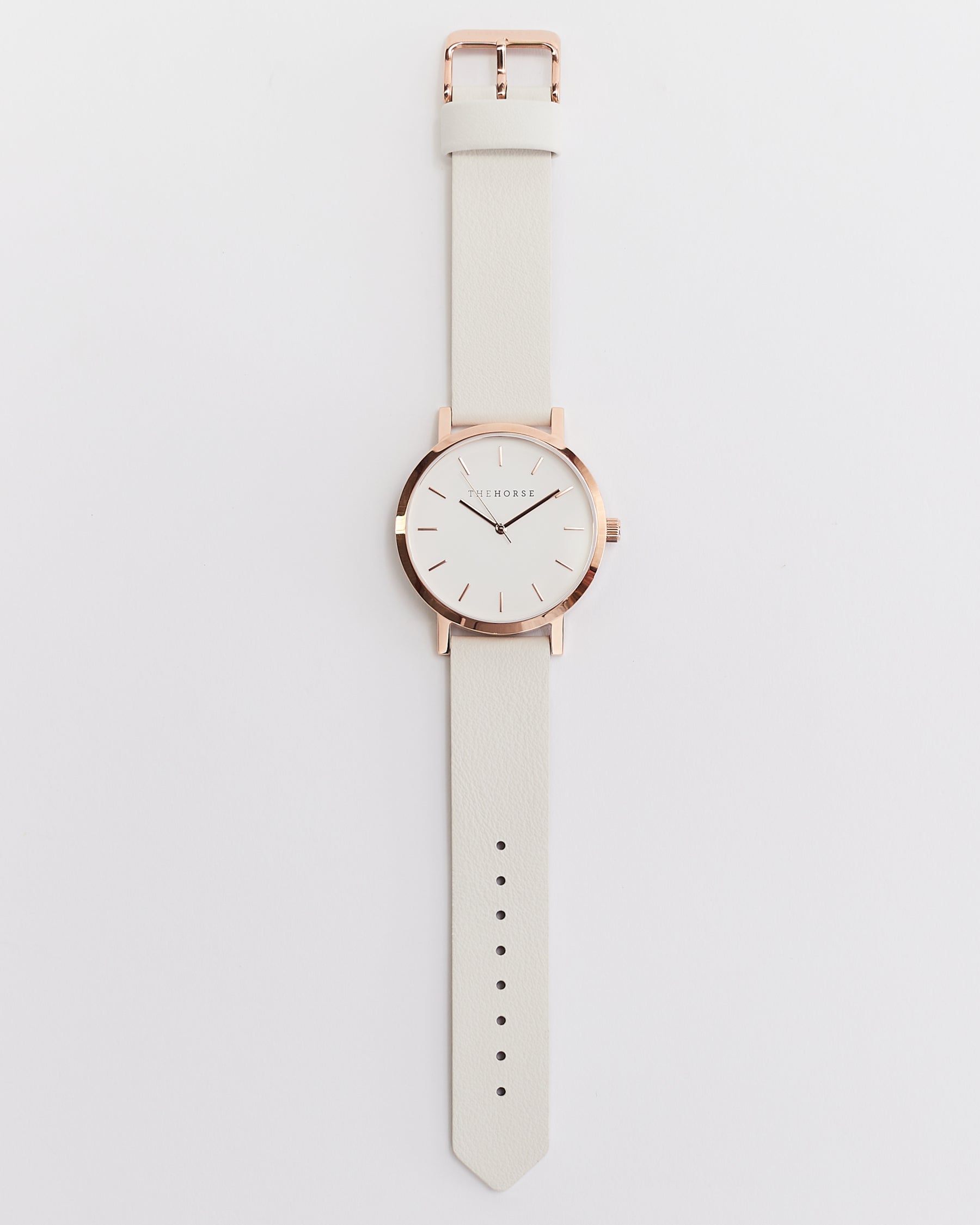 The Original: Polished Rose Gold / White Face / Milk Leather