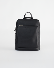 Backpack: Black Pebbled Leather
