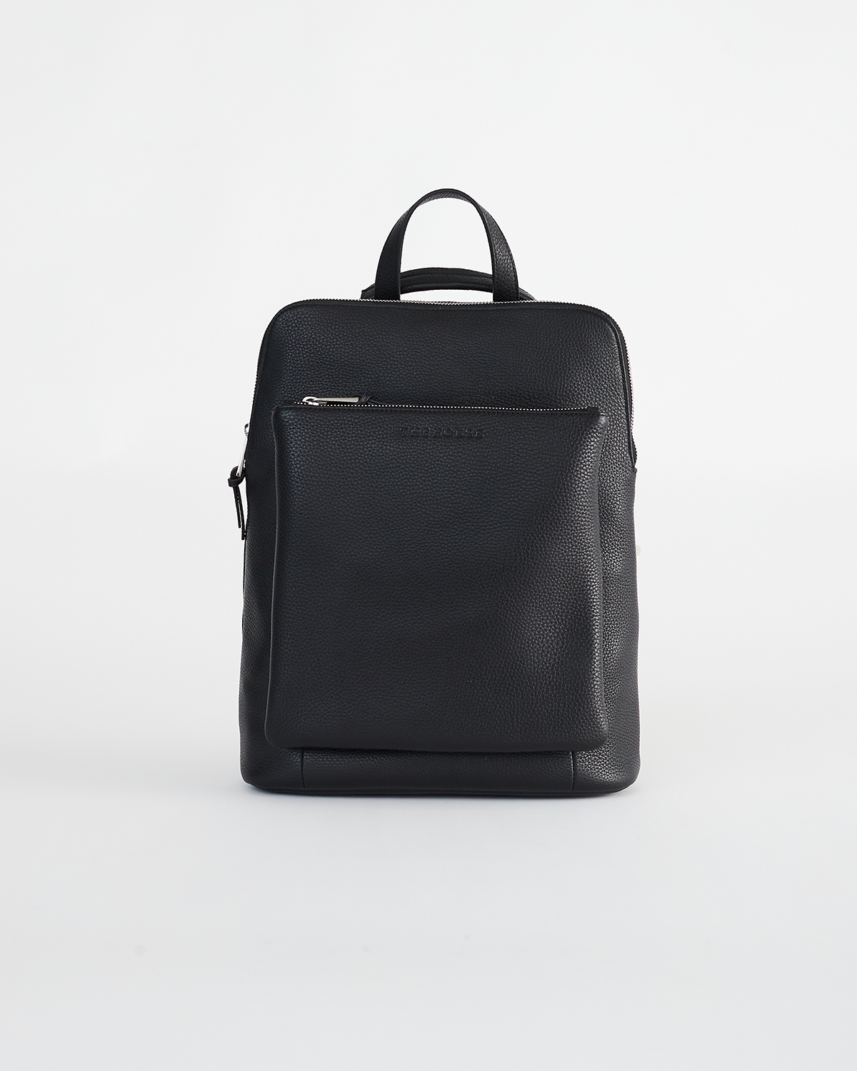 Backpack: Black Pebbled Leather