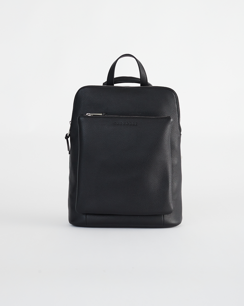Premium Black Leather Backpack for Men & Women | Backpack Black Pebbled Leather