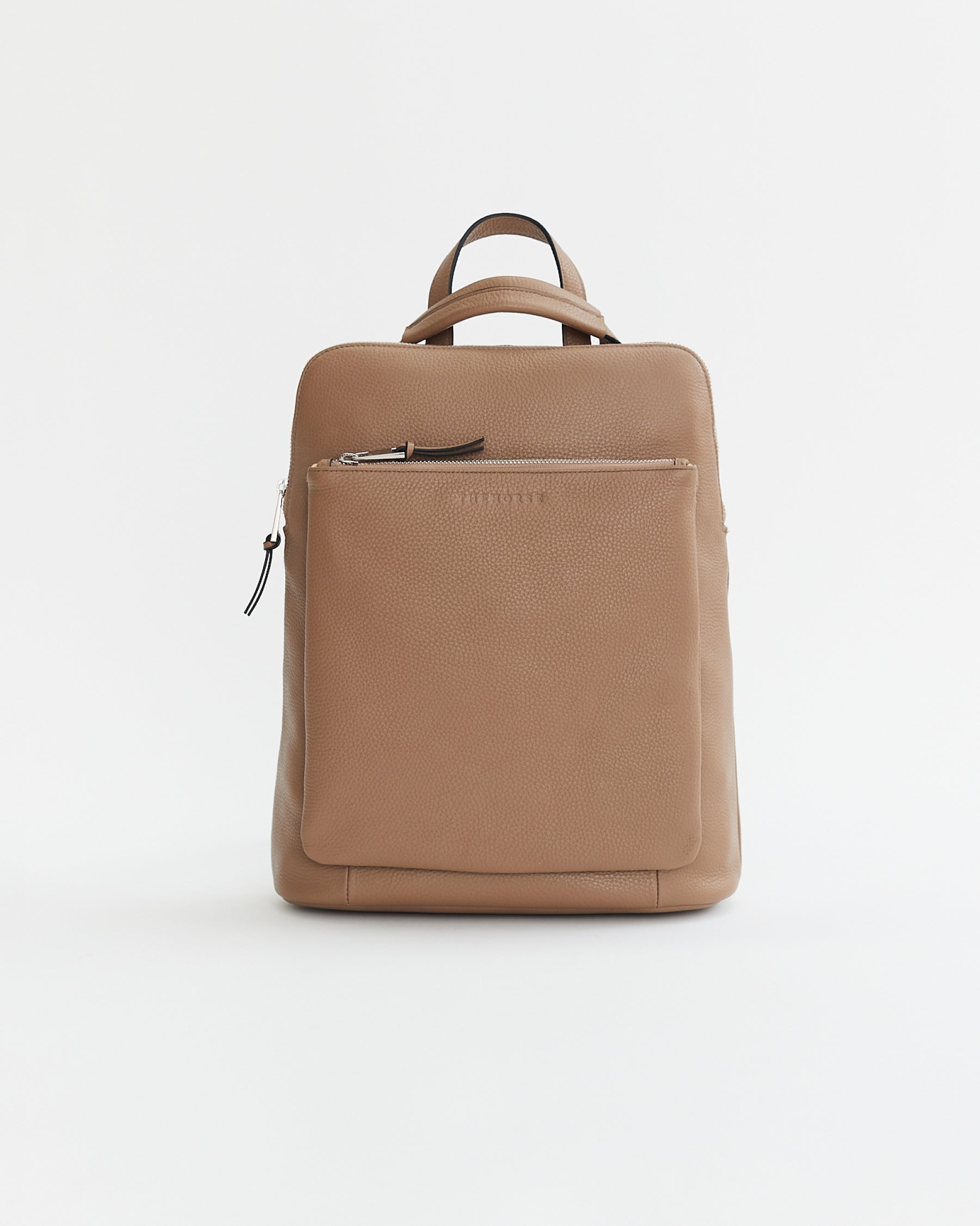 Backpack: Taupe Pebbled Leather