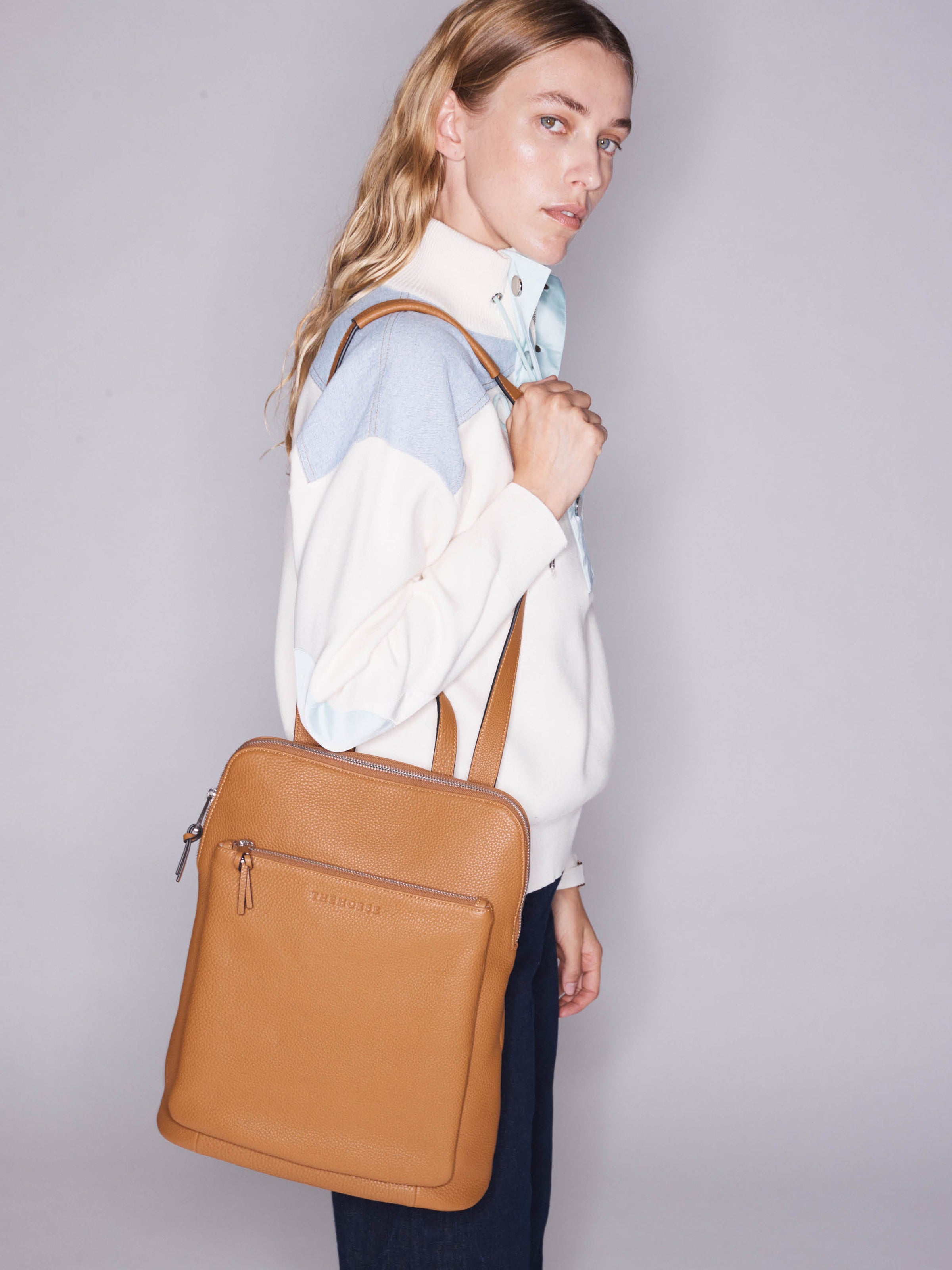 Backpack: Tan Pebbled Leather