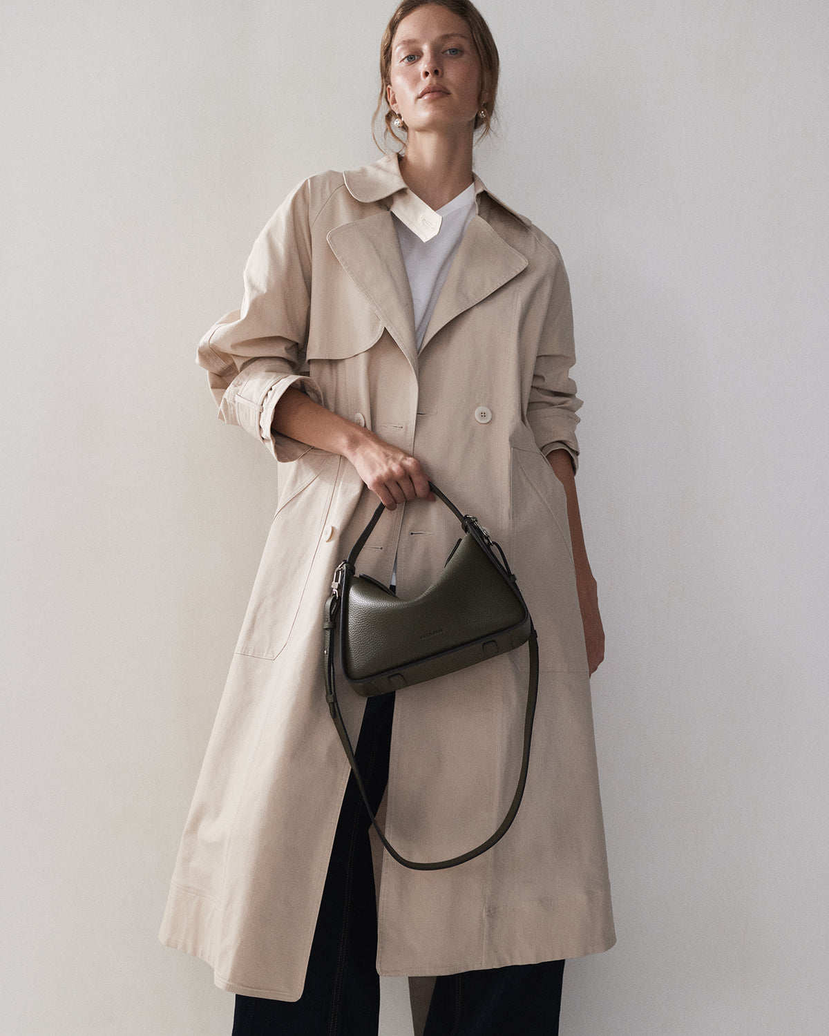 Clementine Bag: Olive Pebbled Leather