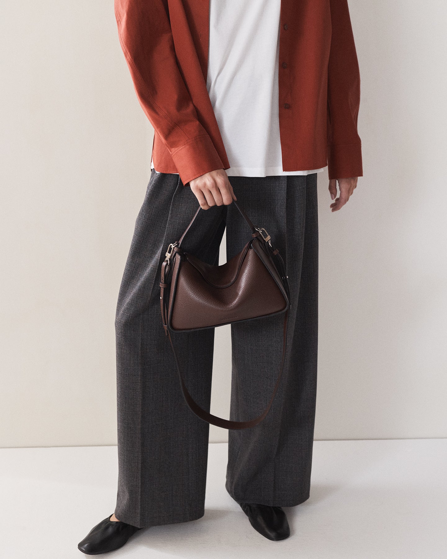 Clementine Bag: Coffee Pebbled Leather