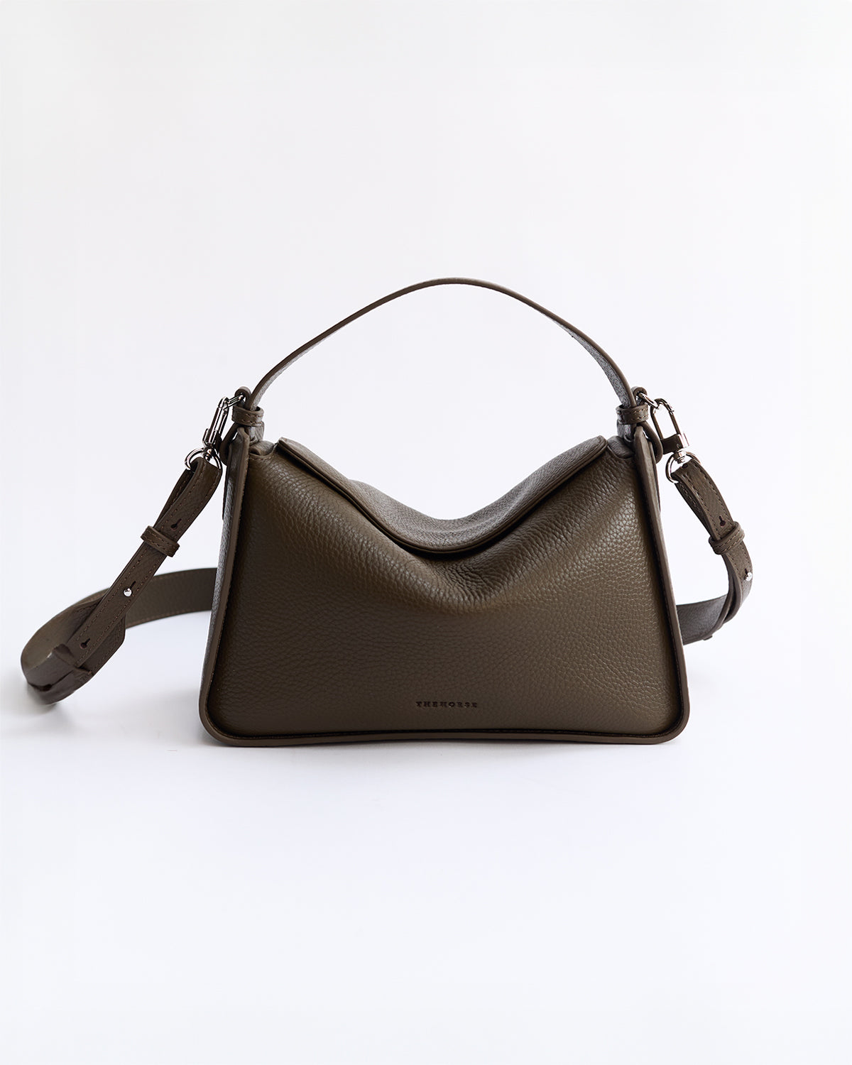Clementine Bag: Khaki Green Pebbled Leather