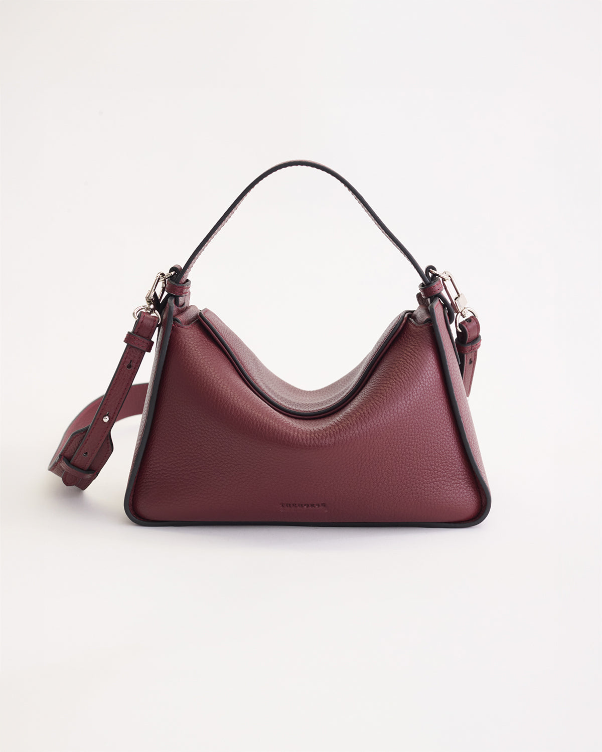 Clementine Bag: Burgundy Pebbled Leather