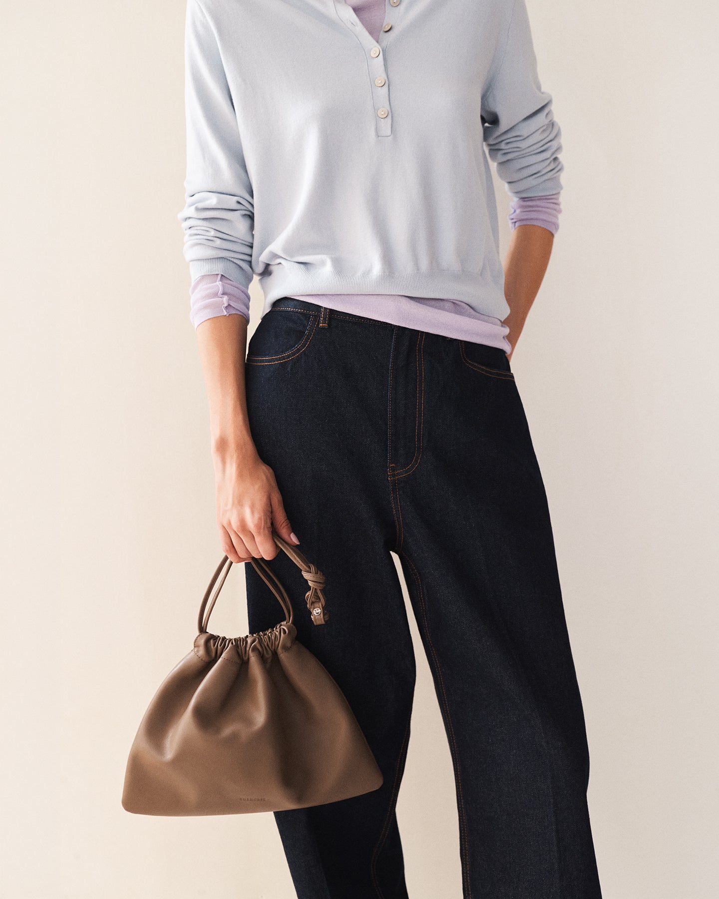 Fin Drawstring Pouch in Mushroom | The Horse