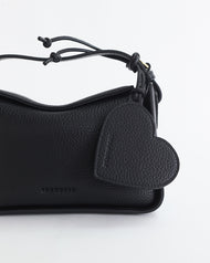Leather Heart Tag: Black
