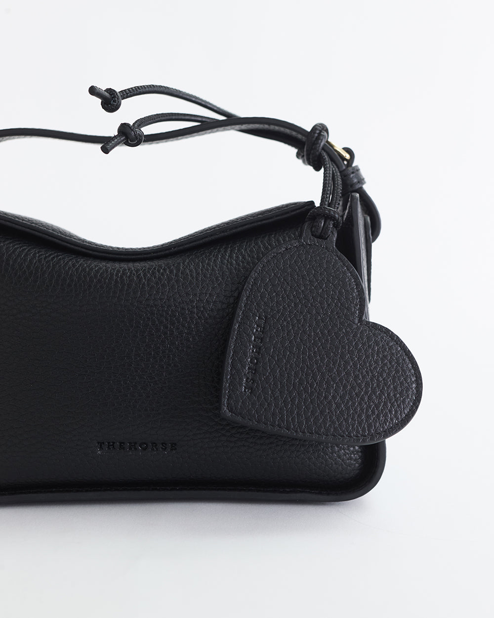 Leather Heart Tag: Black