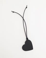 Leather Heart Tag: Black