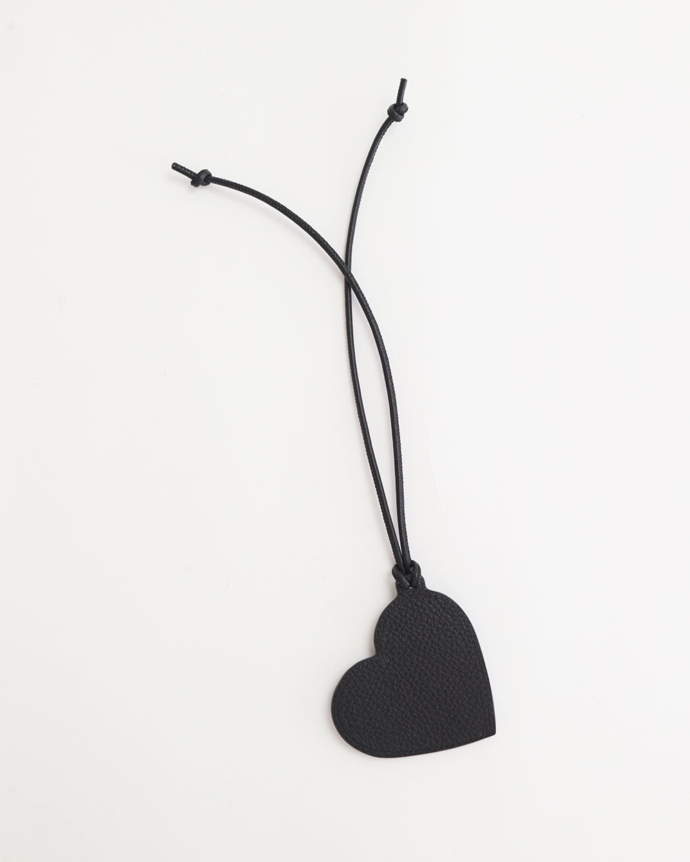 Leather Heart Tag: Black