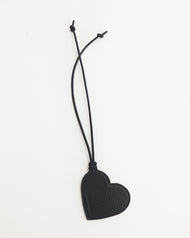 Leather Heart Tag: Black