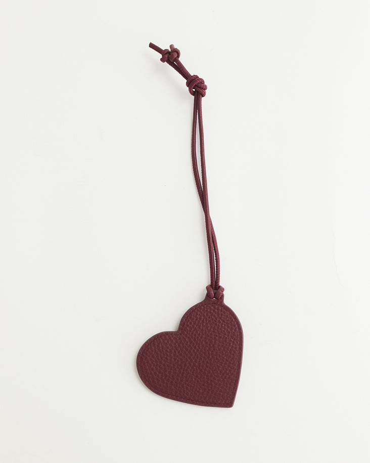 Leather Heart Tag: Cedar Red