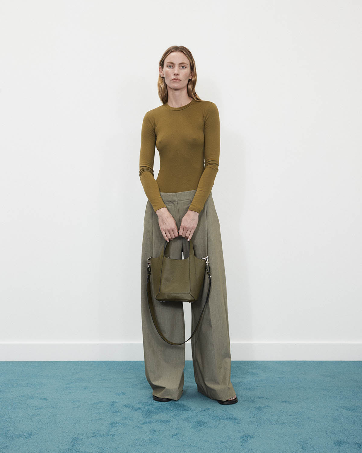 Alexie Tote: Olive Pebbled Leather