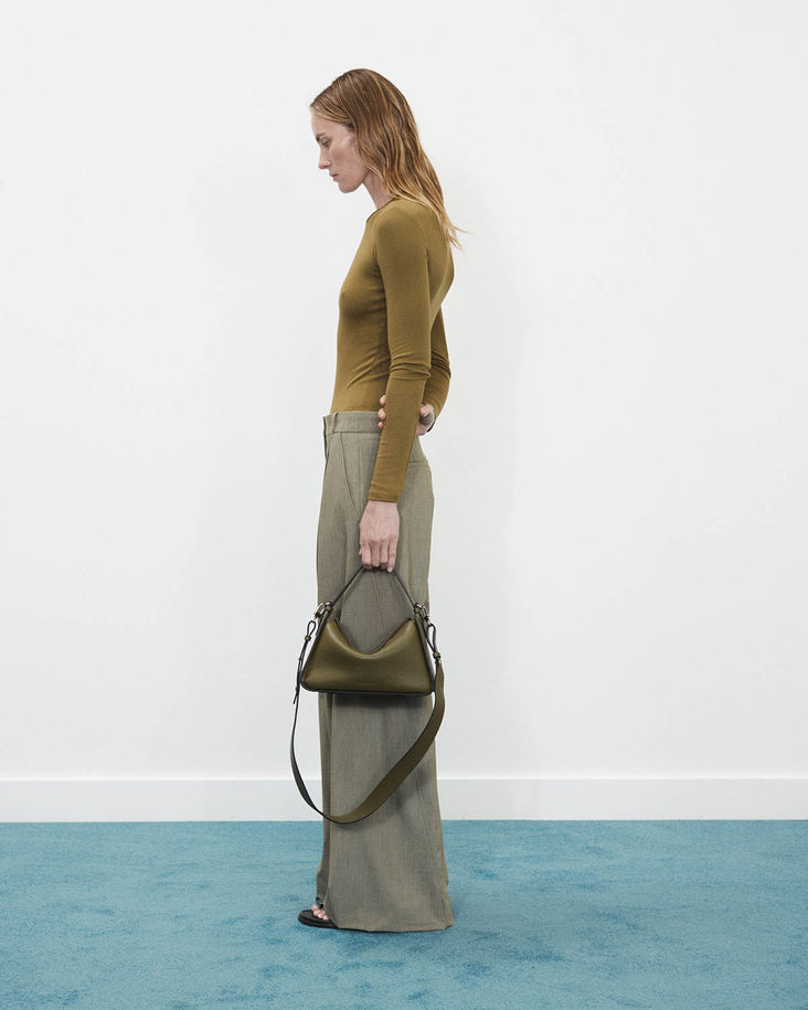 Clementine Bag: Olive Pebbled Leather