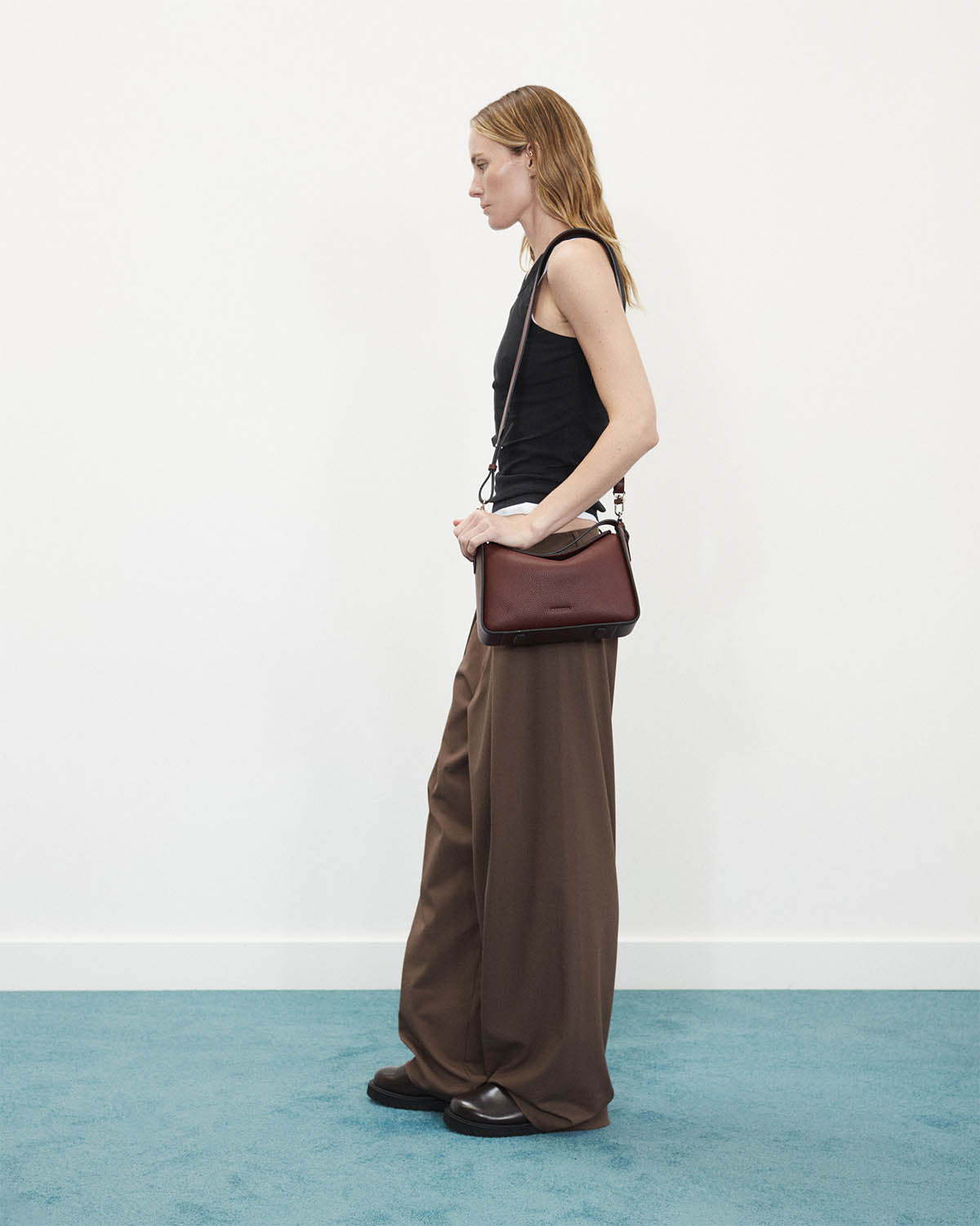 Clementine Bag: Burgundy Pebbled Leather