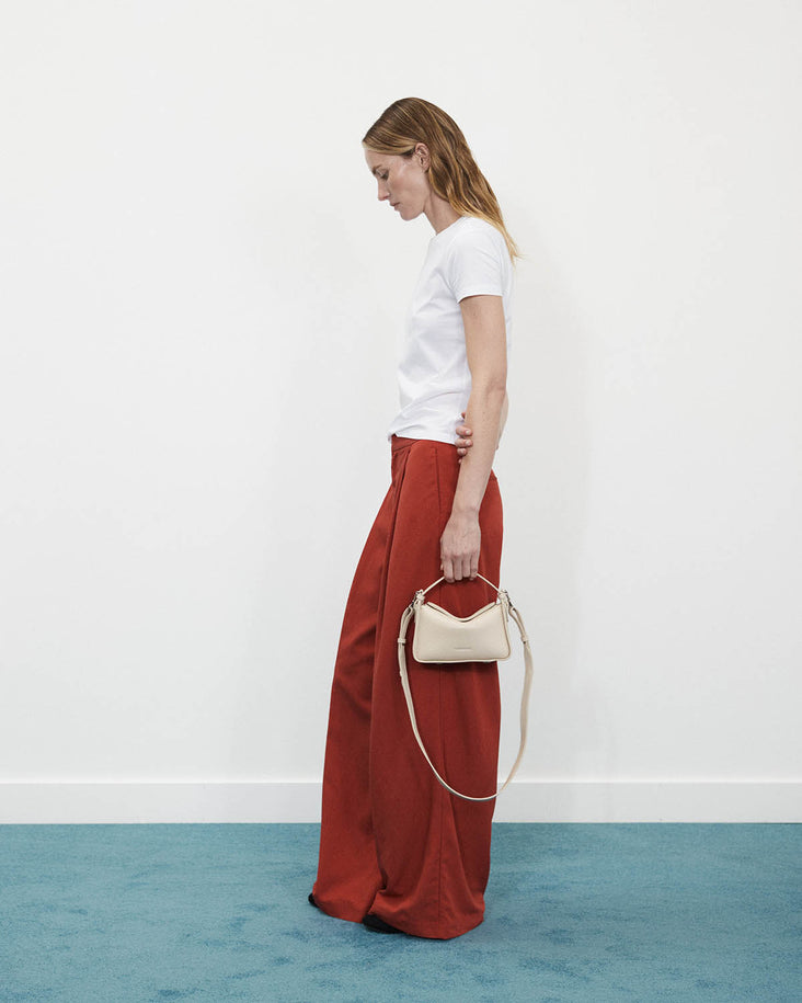 Mini Clementine Bag: Oat Pebbled Leather