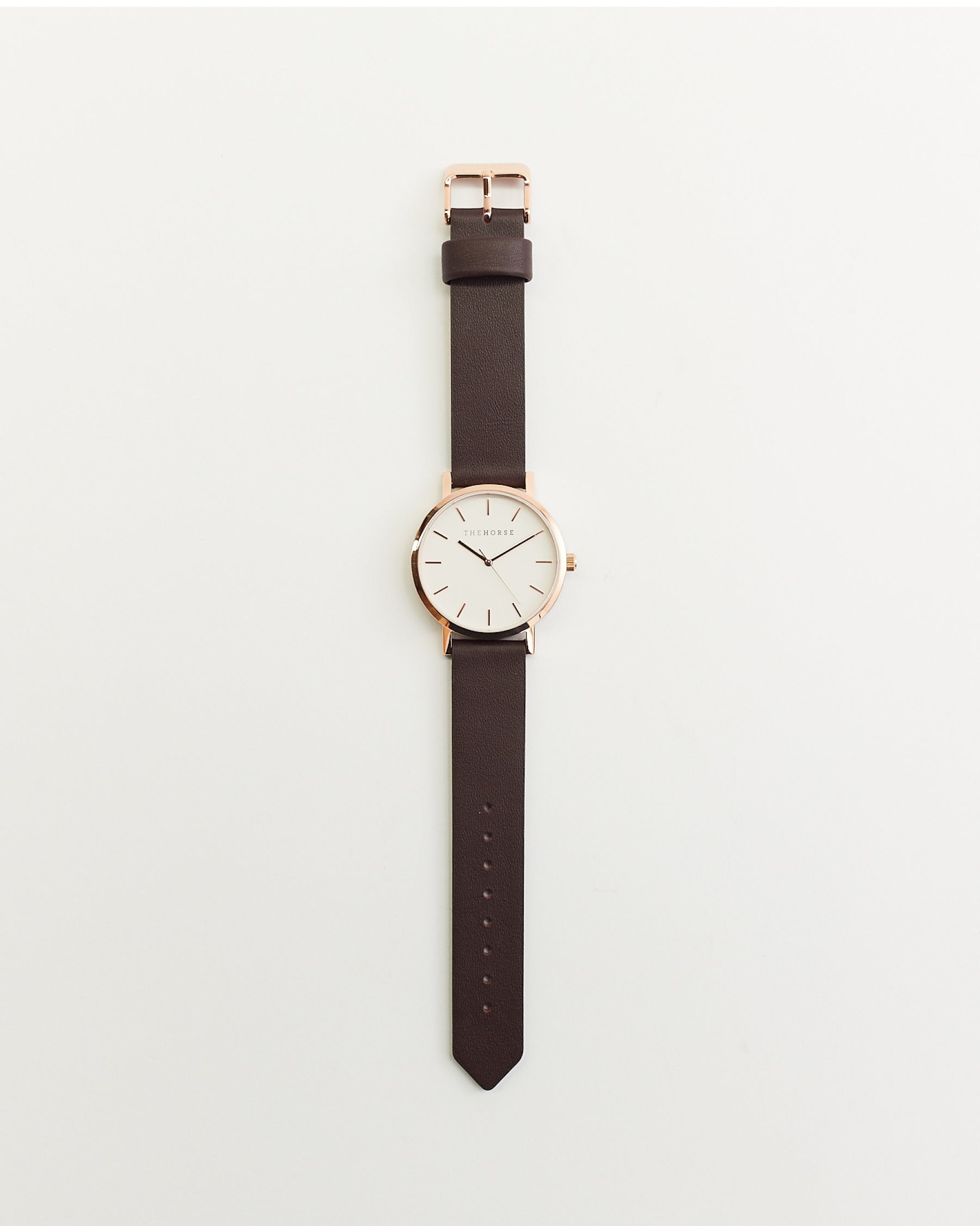 The Mini Original: Rose Gold Case / White Dial / Deep Plum Leather