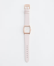 The 18mm Dress Watch Strap: Pink Leather / Rose Gold Strap