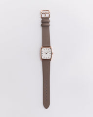 The Dress Watch: Rose Gold / White Dial / Dark Grey Leather
