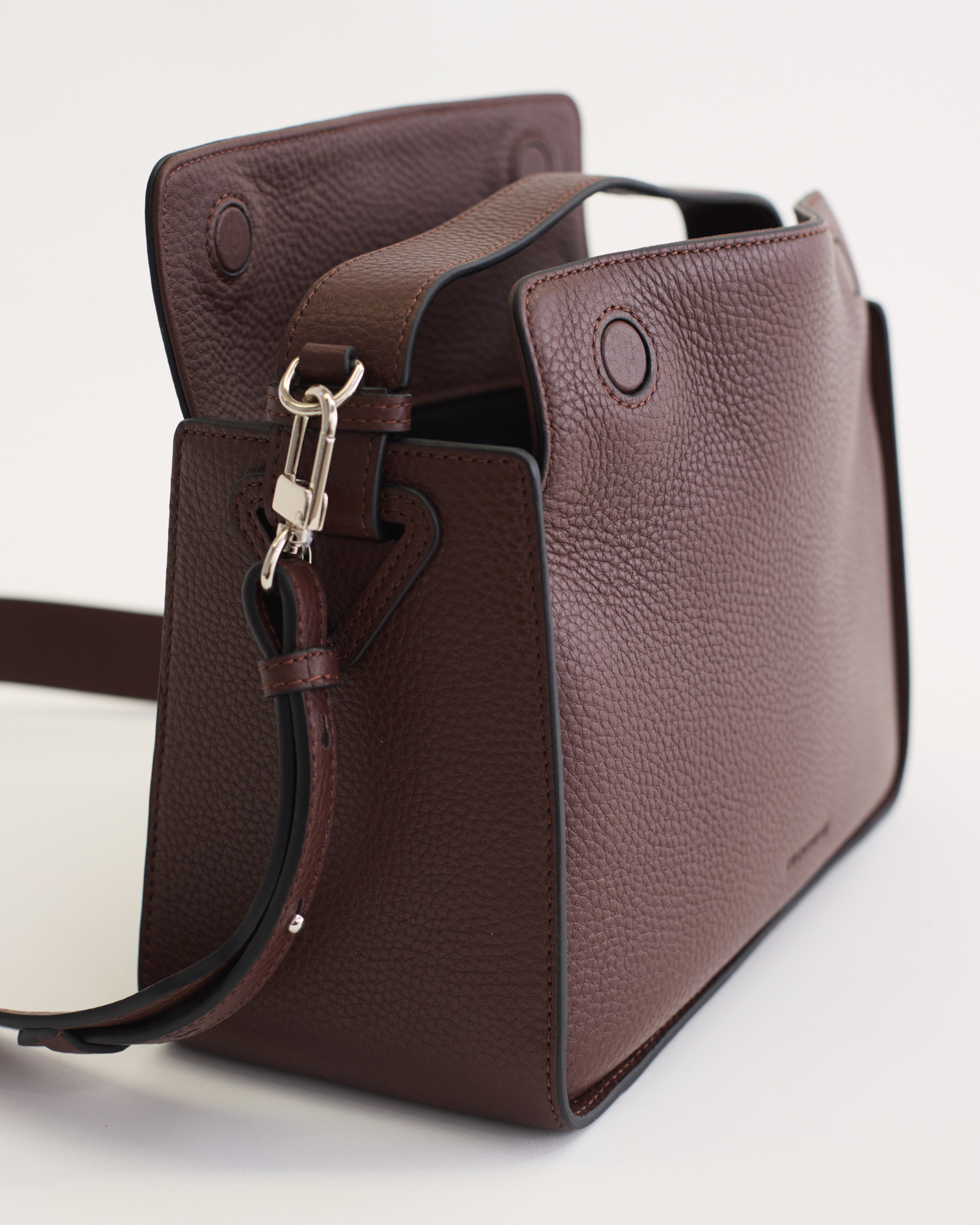 Clementine Bag: Coffee Pebbled Leather