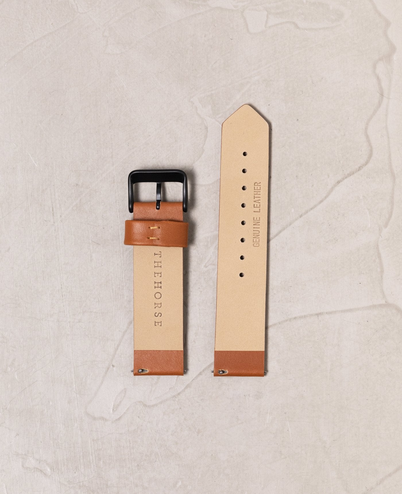 The 20mm Original: Tan Leather / Matte Black Buckle Strap