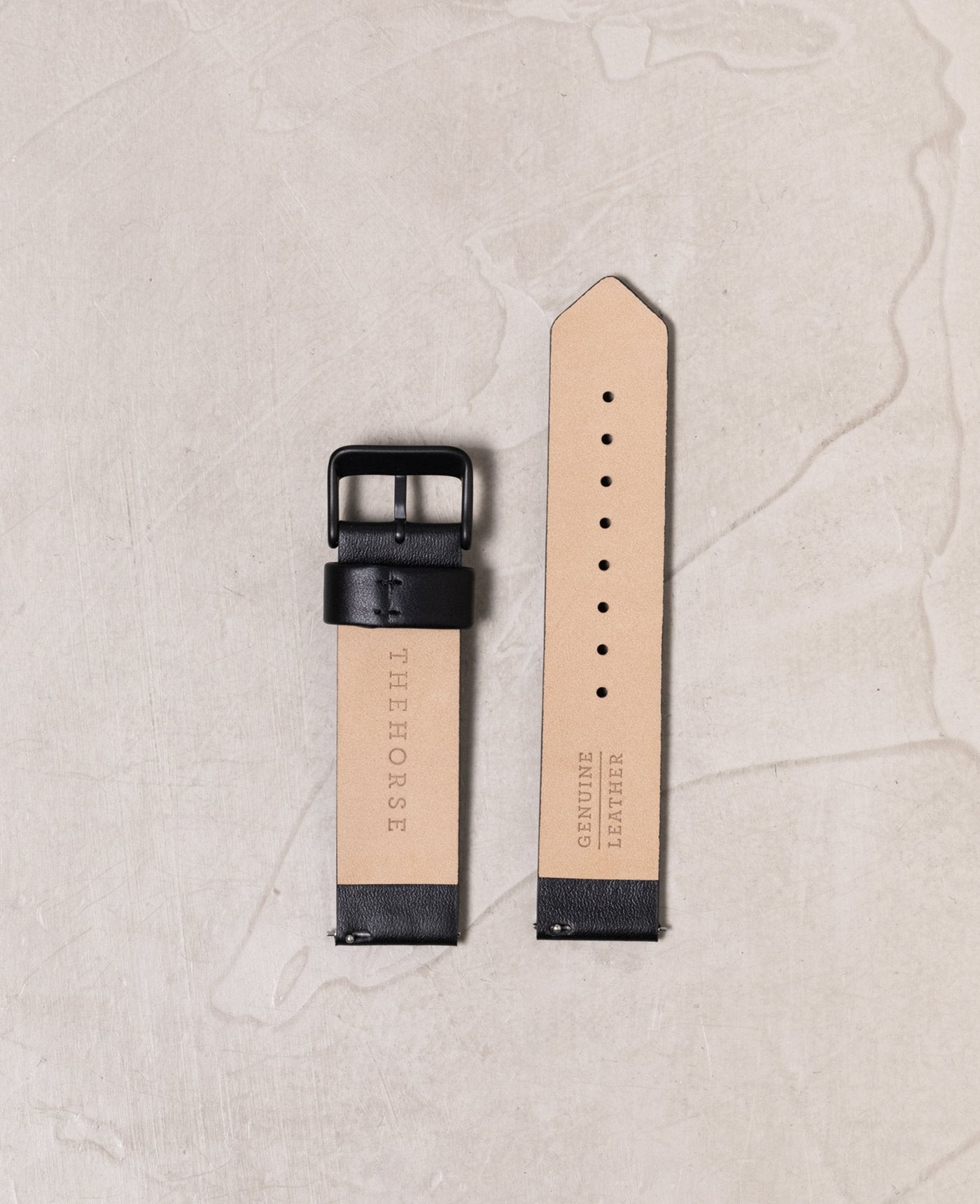 The 20mm Original: Black Leather / Black Steel Strap