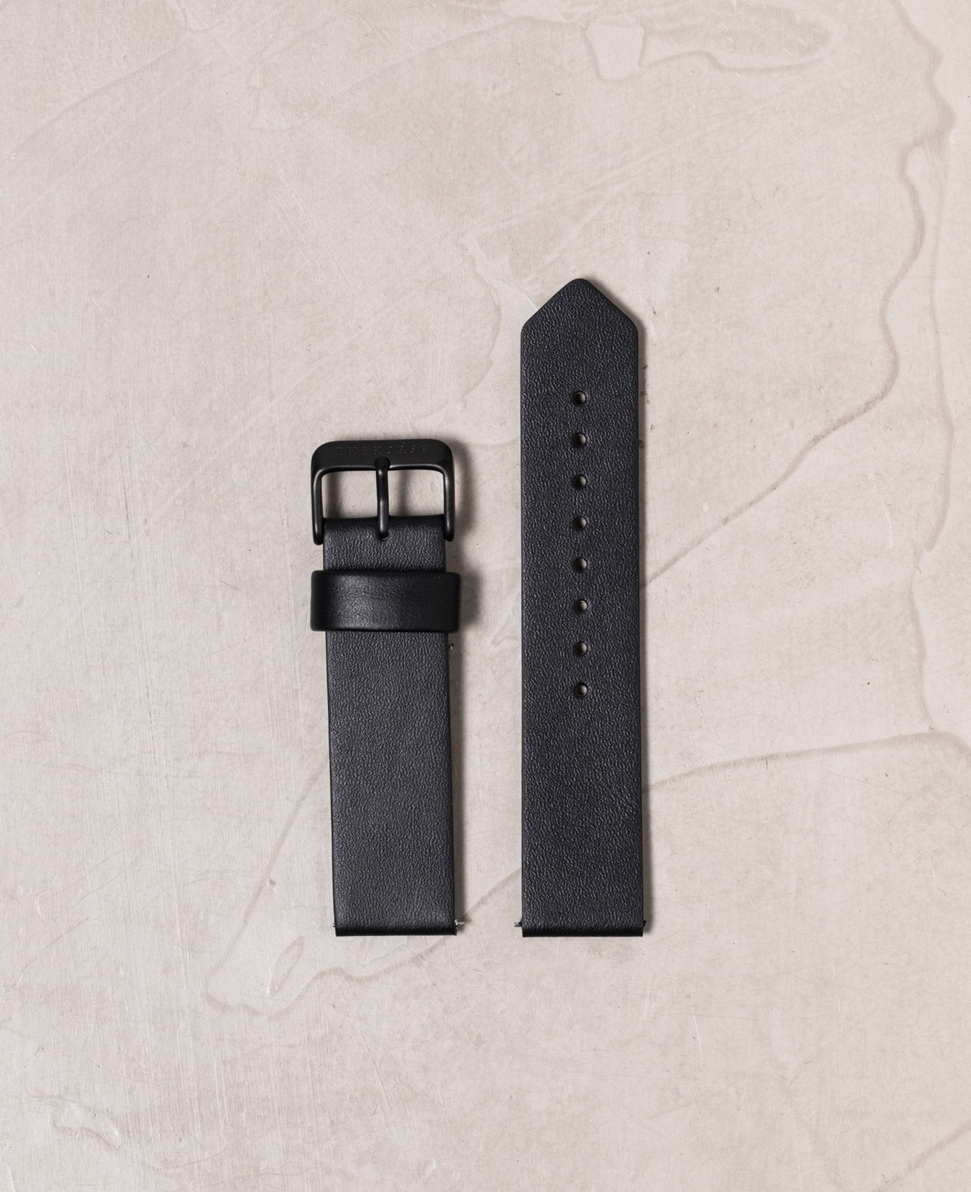 The 20mm Original: Black Leather / Black Steel Strap