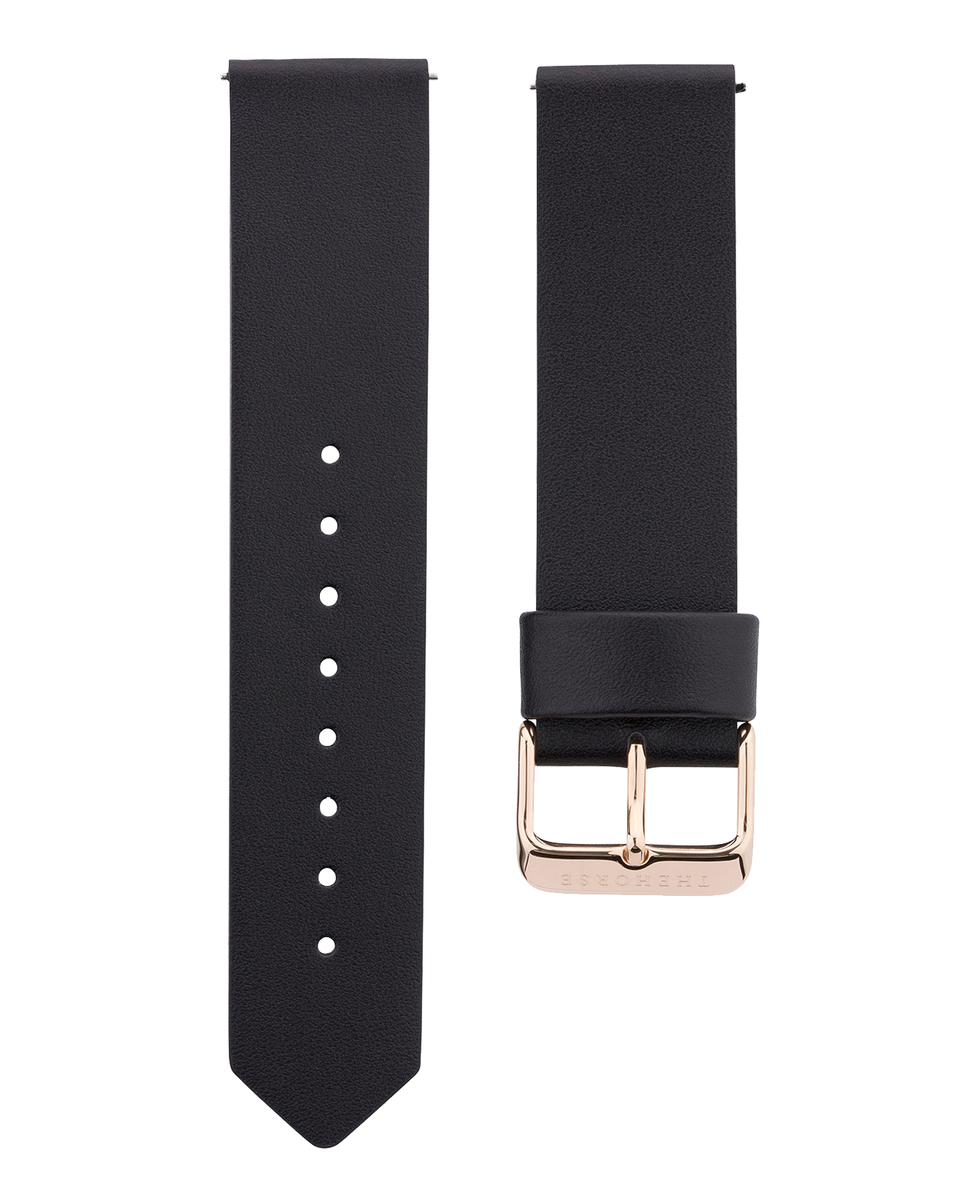 The 20mm Original: Black Leather / Rose Gold Strap