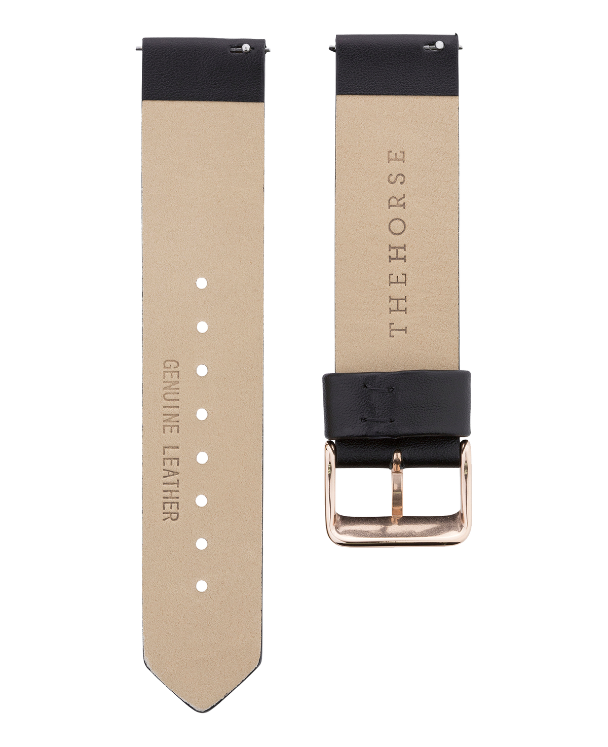 The 20mm Original: Black Leather / Rose Gold Strap