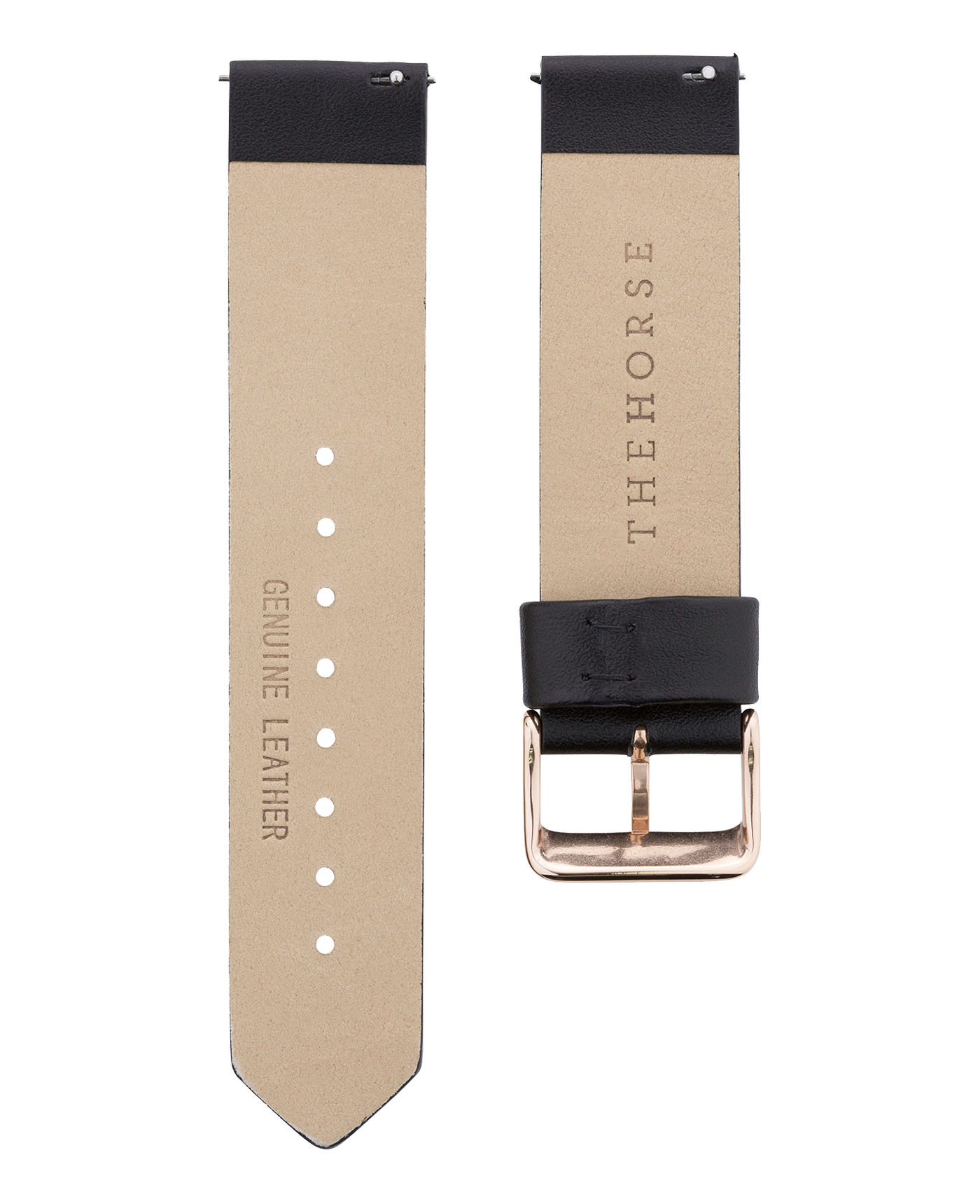 The 20mm Original: Black Leather / Rose Gold Strap