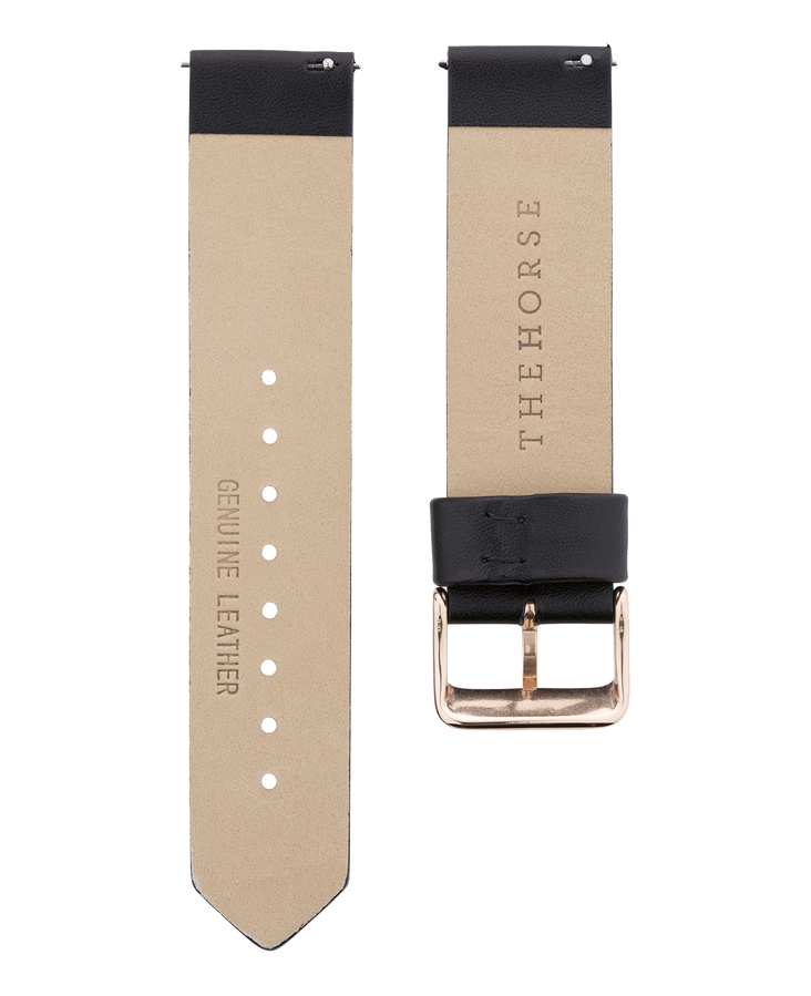 The 20mm Original: Black Leather / Rose Gold Strap