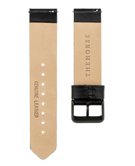 The 20mm Original: Black Leather / Black Steel Strap